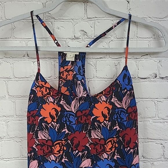 J. Crew Women’s Bold Floral Print Racerback Cami Strappy Sleeveless Blouse Top - Picture 2 of 9